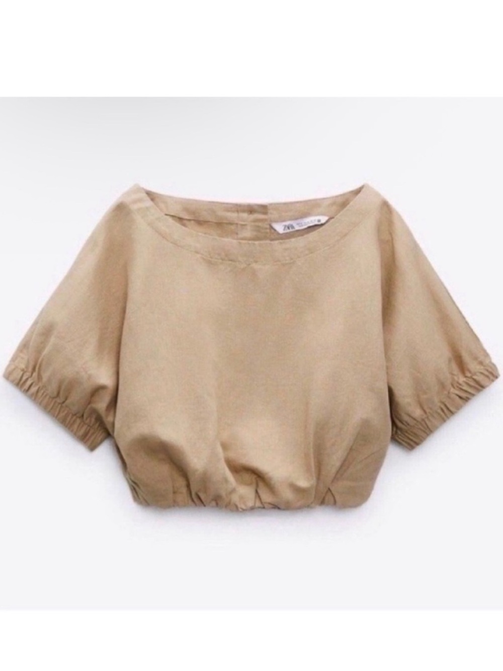 Zara Linen Blend Crop Top